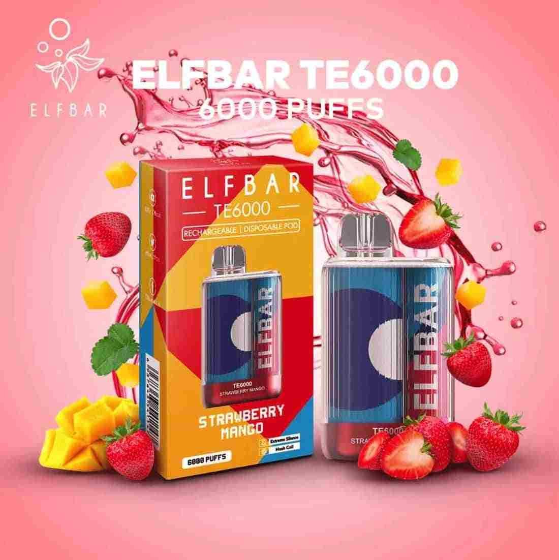 ELF BAR TE6000 - Strawberry Mango - India Vape Store