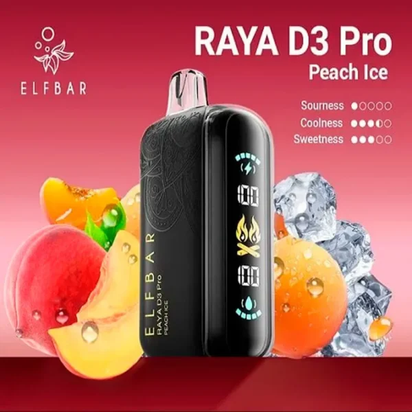 ELF BAR RAYA D3 PRO 30k Puffs – PEACH ICE