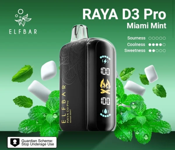 Elf Bar Raya D3 Pro 30000 Puffs Miami Mint