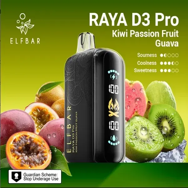 Elf Bar Raya D3 Pro – Kiwi Passion Fruit Guava (1)