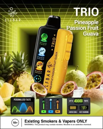 ELF BAR TRIO – Pineapple Passion Fruit Guava (40K Puffs)